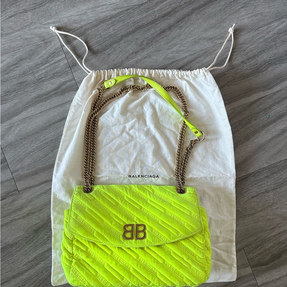 Balenciaga BB Logo Bag Neon